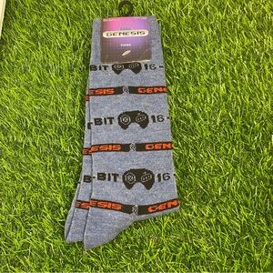 Sega Genesis Video Game Console Men's Blue and Black Novelty Crew Socks NWT